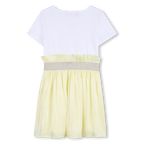 Bi-Material Short-Sleeve Dress