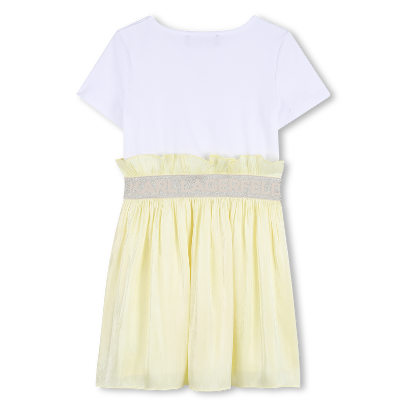 Bi-Material Short-Sleeve Dress