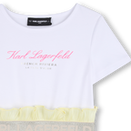 Bi-Material Short-Sleeve Dress