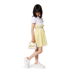 Bi-Material Short-Sleeve Dress