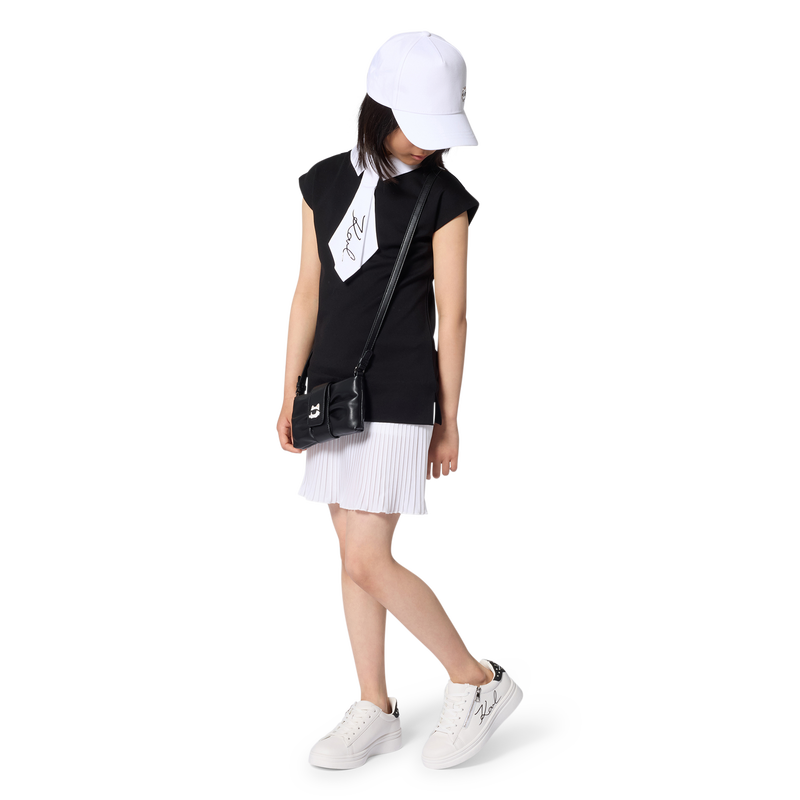 Black And White Short Sleeve Dress