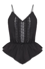 Black Cotton Poplin Top