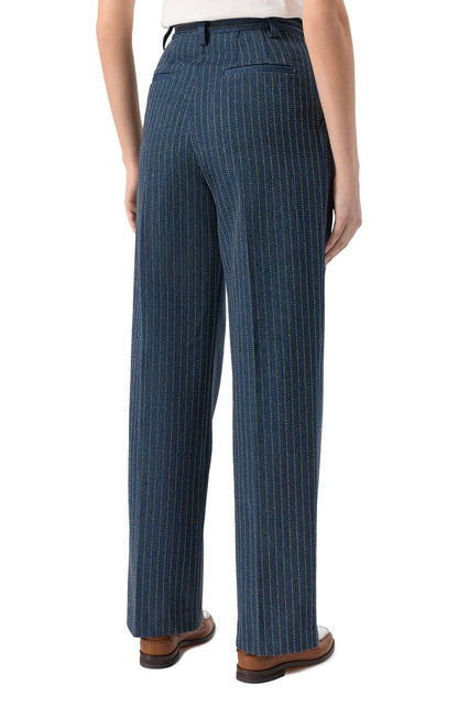 Dark Blue Striped Trousers
