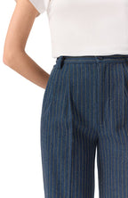 Dark Blue Striped Trousers