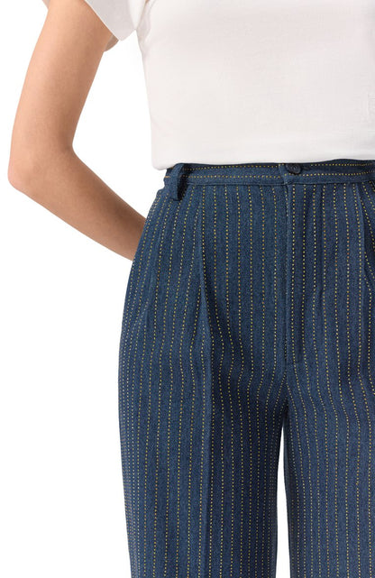 Dark Blue Striped Trousers