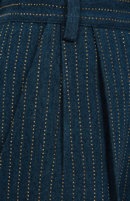 Dark Blue Striped Trousers
