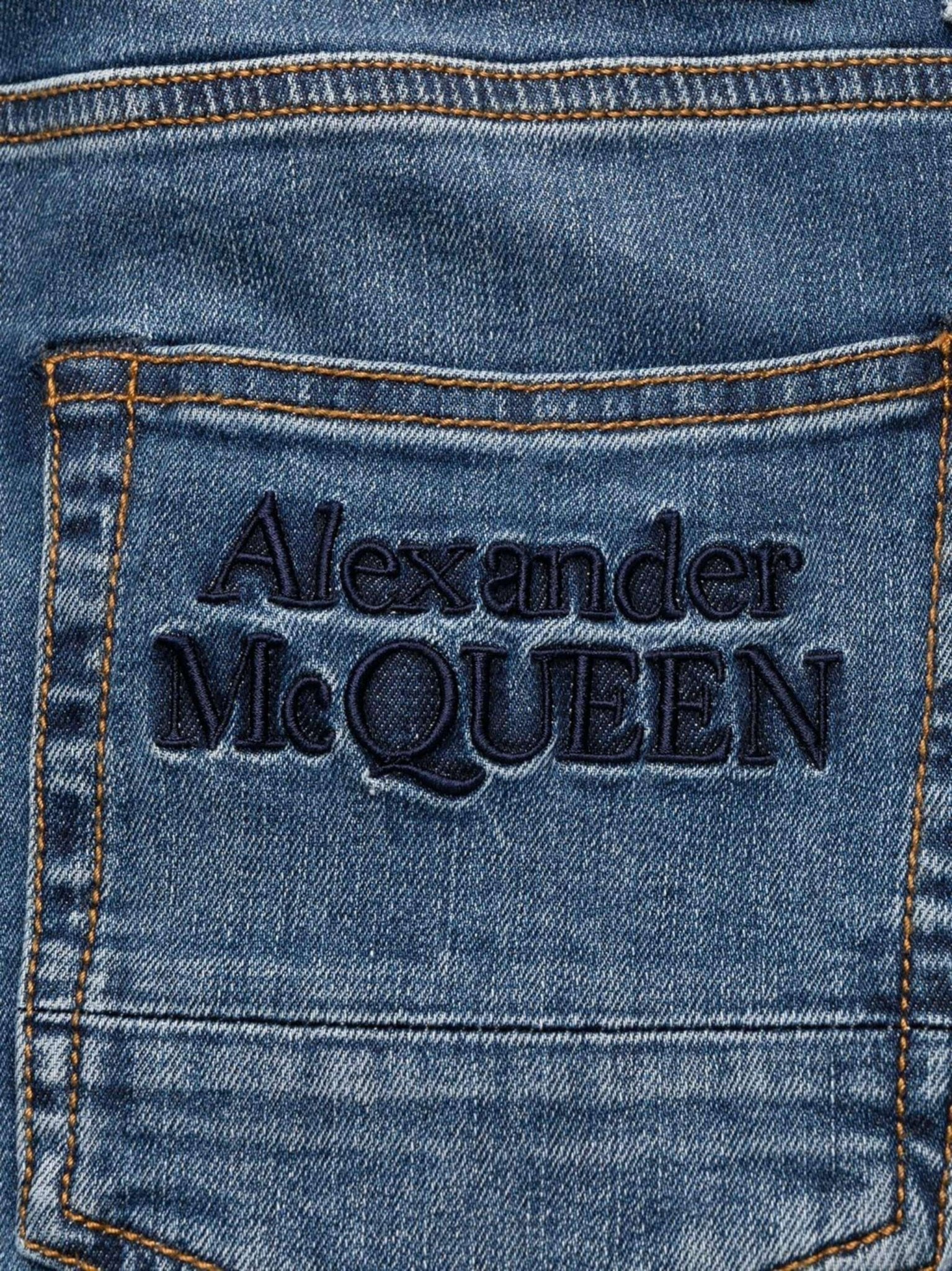 ALEXANDER MCQUEEN - Деним - Embroidered - Logo Slim - Fit Jeans - Love|Labels