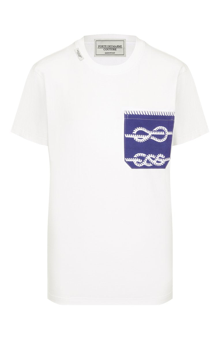 White Print Pocket T-Shirt