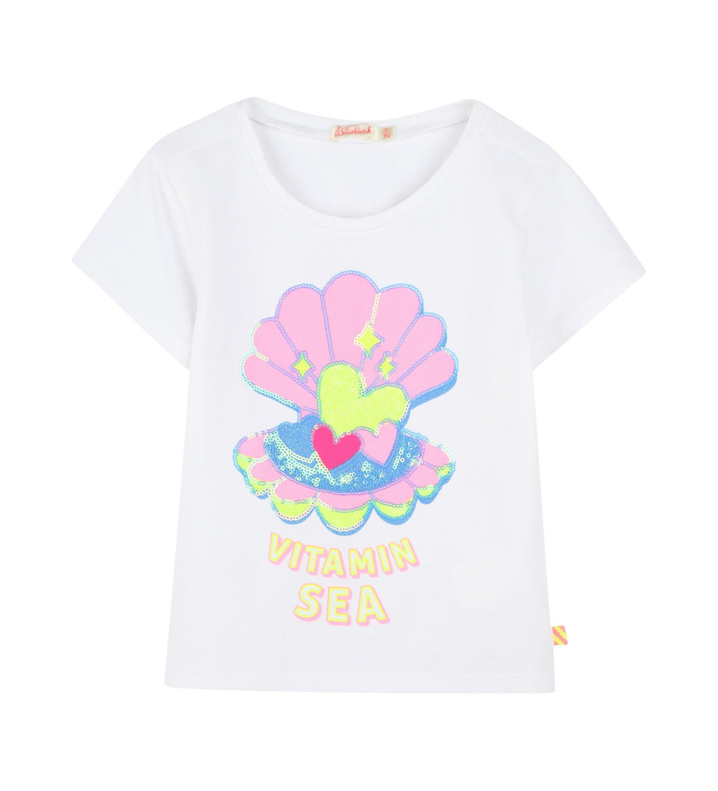White T-Shirt With Sequin Detail