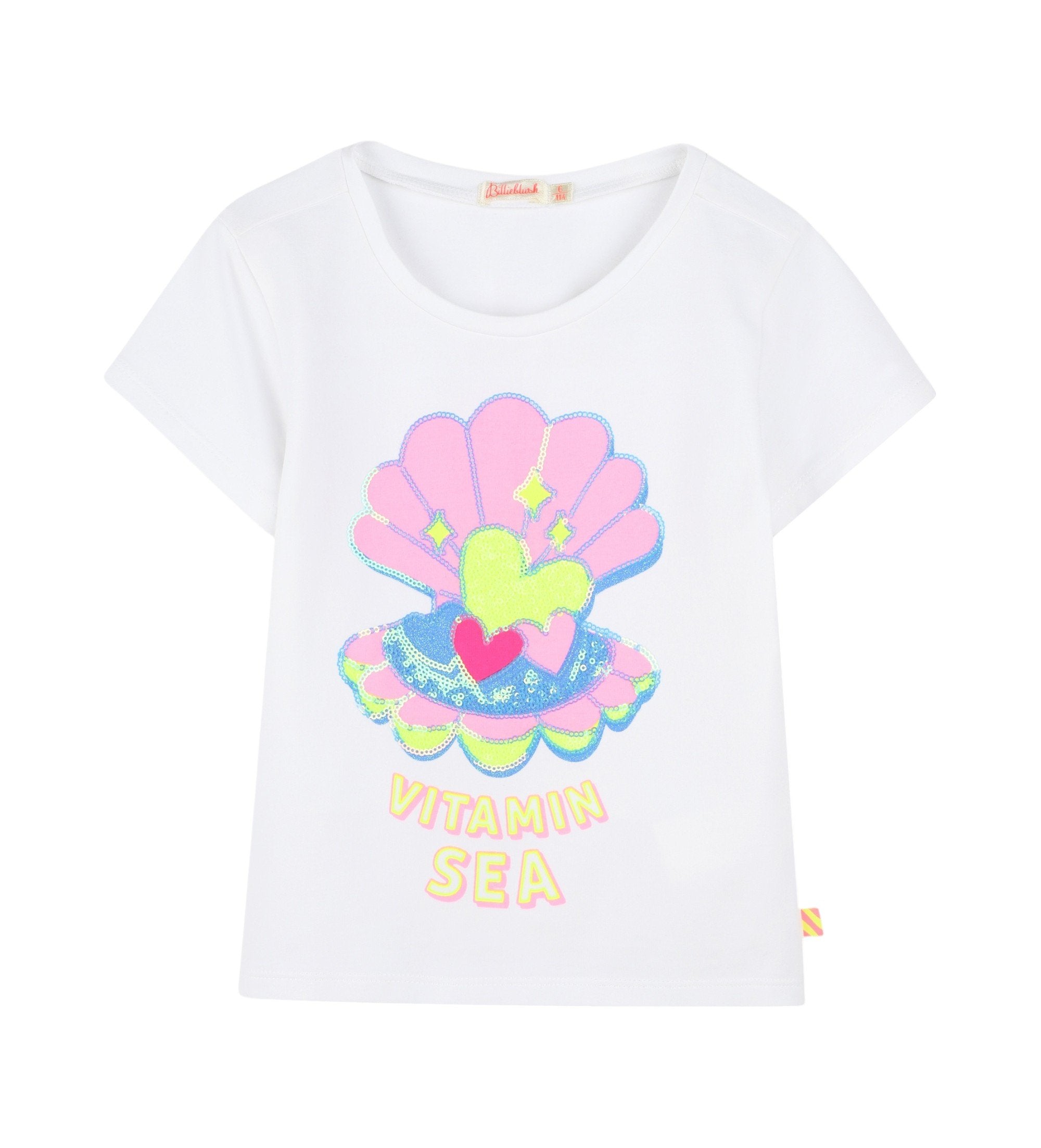 White T-Shirt With Sequin Detail