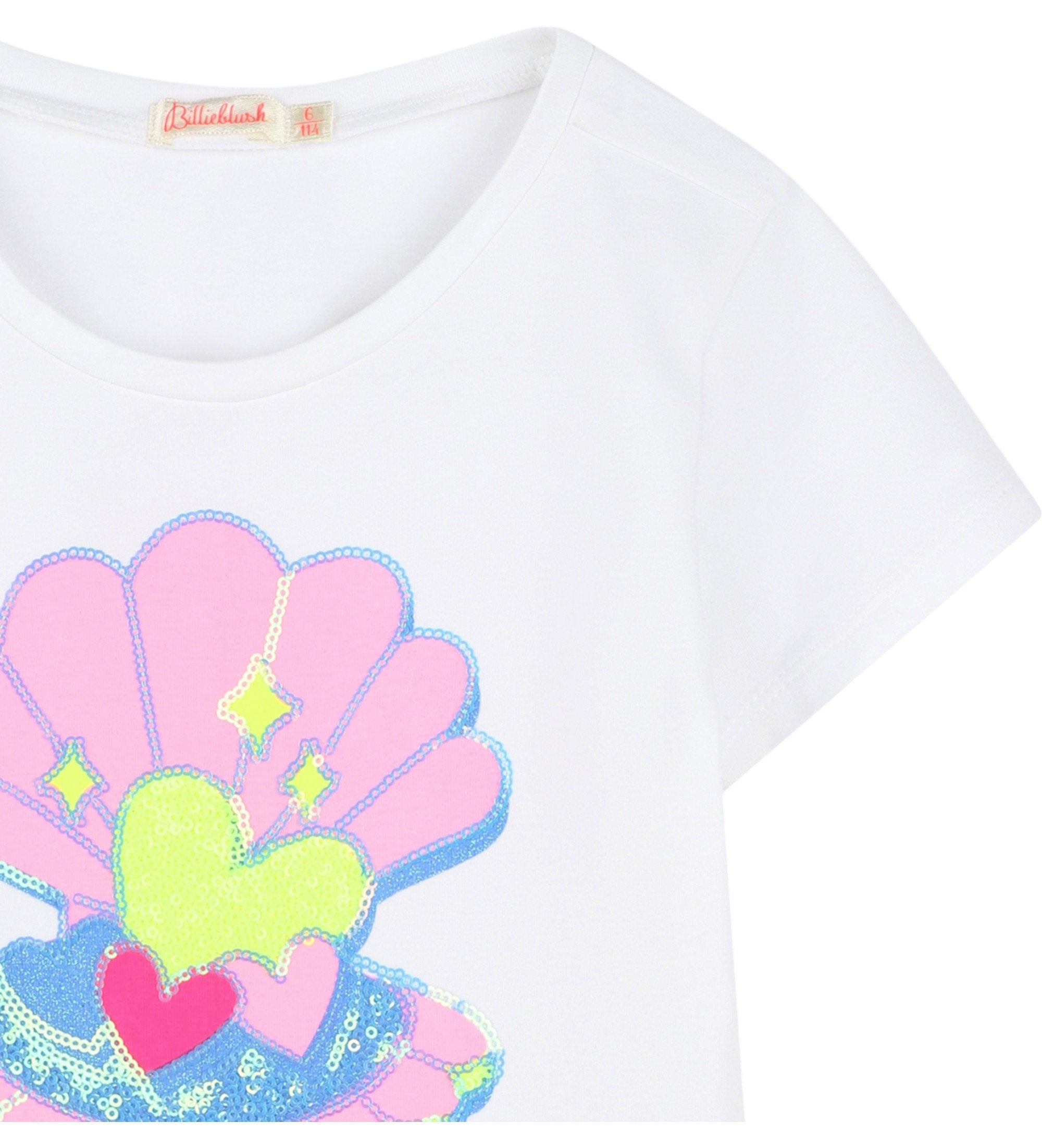 White T-Shirt With Sequin Detail