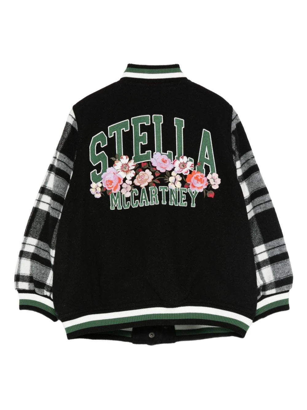 Black Bomber Jacket With Embroidery