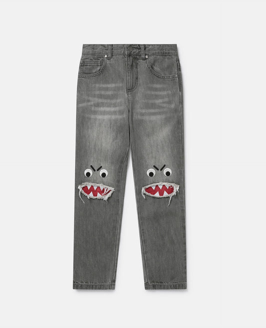 Shark Face Ripped Jeans