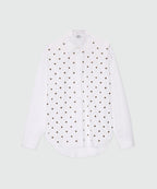 White Studded Cotton Poplin Shirt