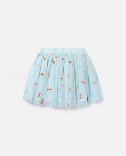 Bow Embroidery Tutu Skirt