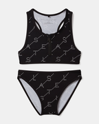 2-Piece Logo Print Swimsuit