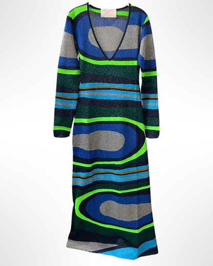 CIRCUS HOTEL - Рокли - Blue Rainbow Lurex Dress - Love|Labels