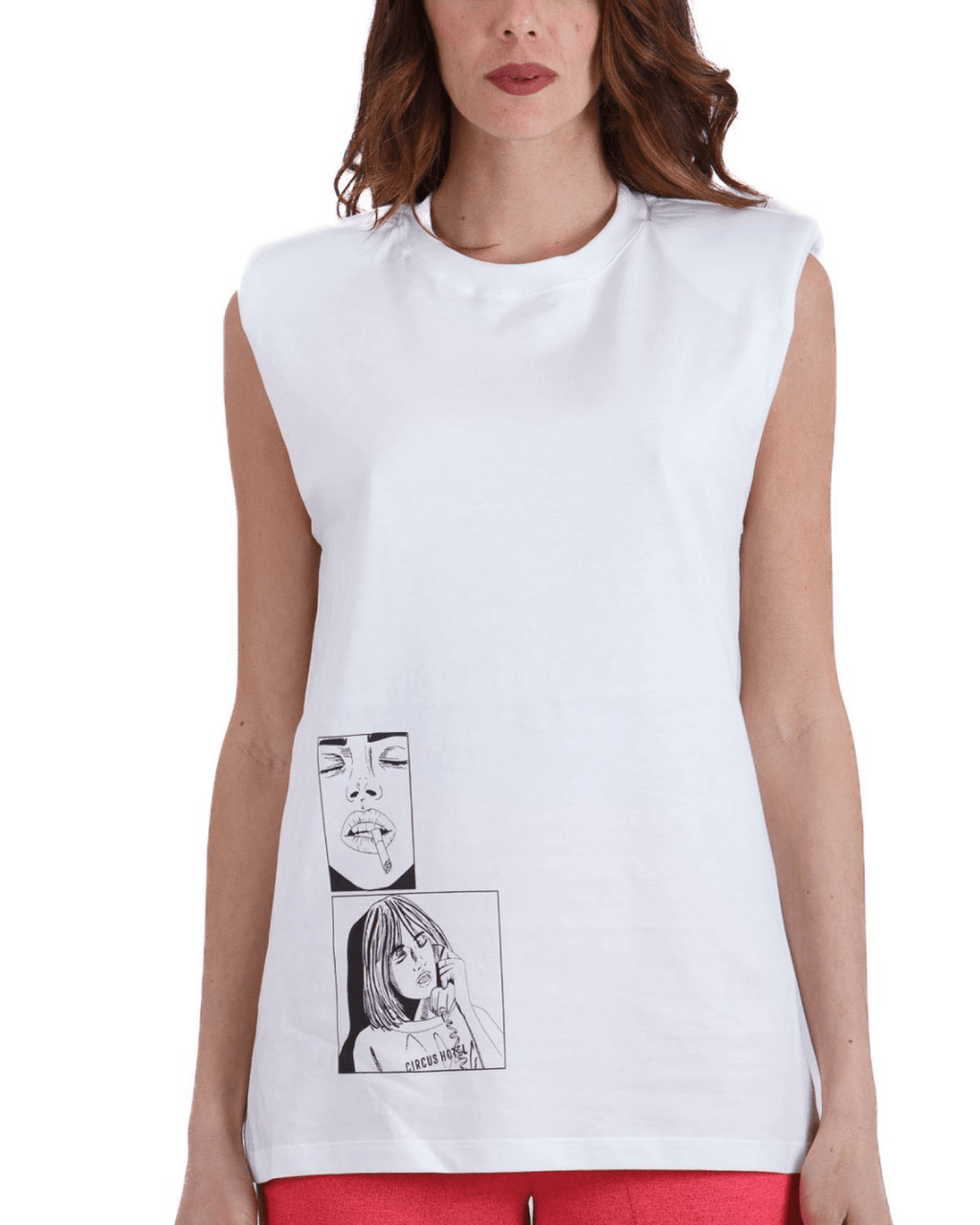 CIRCUS HOTEL - Потници - Graphic Print Sleeveless Top - Love|Labels