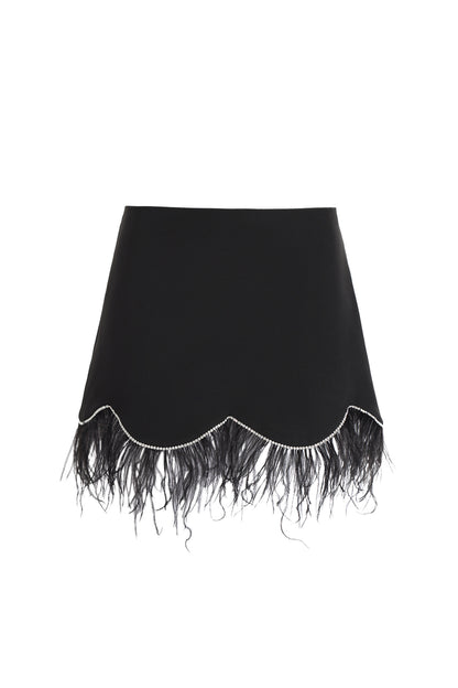 Black Piume Skirt