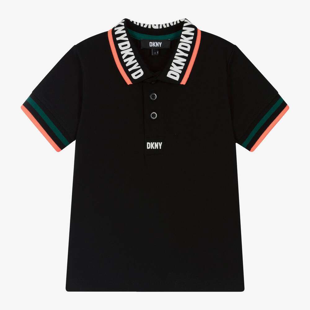 DKNY - Тениски - Black Cotton Piqué Polo Shirt - Love|Labels