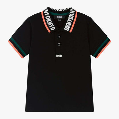 DKNY - Тениски - Black Cotton Piqué Polo Shirt - Love|Labels
