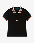 Black Cotton Piqué Polo Shirt