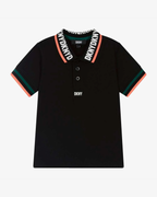Black Cotton Piqué Polo Shirt