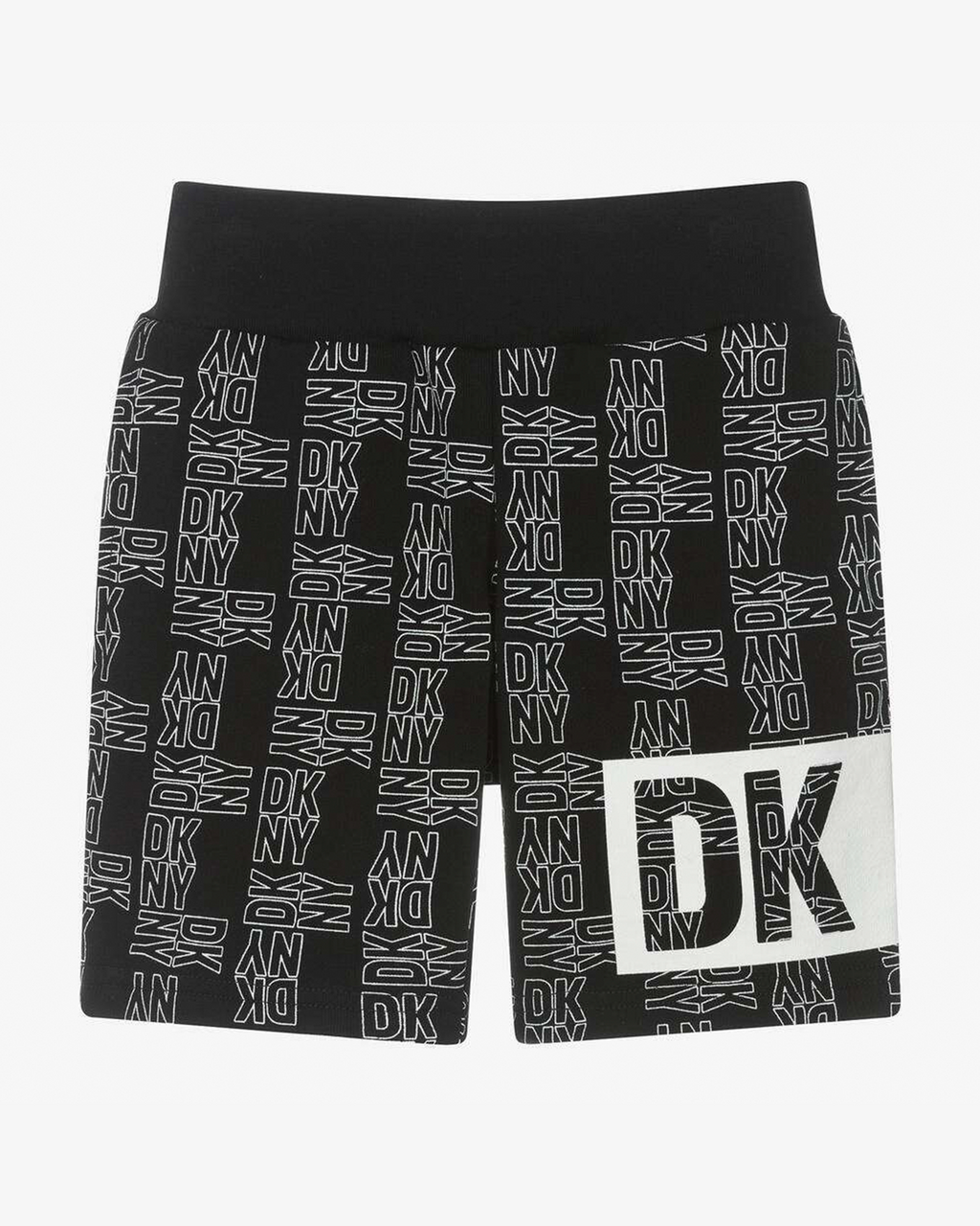 Black Cotton Printed Shorts
