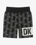 Black Cotton Printed Shorts