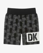 Black Cotton Printed Shorts