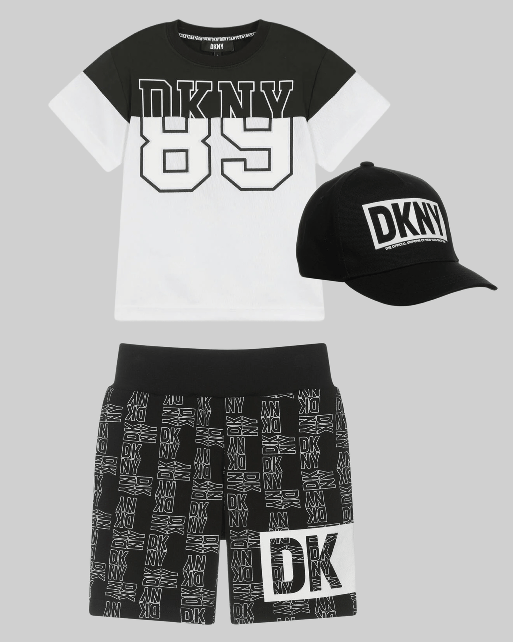DKNY - Шорти - Black Cotton Printed Shorts - Love|Labels