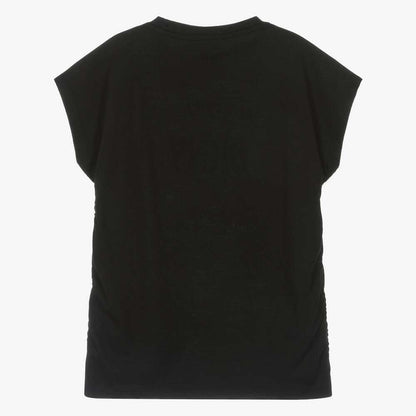 DKNY - Тениски - Black Ruched Graphic T-Shirt - Love|Labels