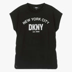 DKNY - Тениски - Black Ruched Graphic T-Shirt - Love|Labels
