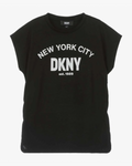 Black Ruched Graphic T-Shirt