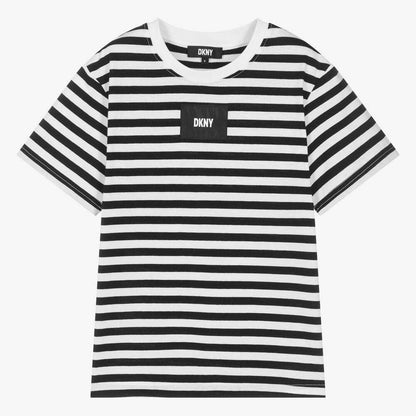 DKNY - Тениски - Black Striped Organic Cotton T-Shirt - Love|Labels