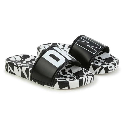 DKNY - Обувки - Black&White Logo Sliders - Love|Labels