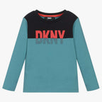 DKNY - Блузи - Blue Cotton Jersey Top - Love|Labels