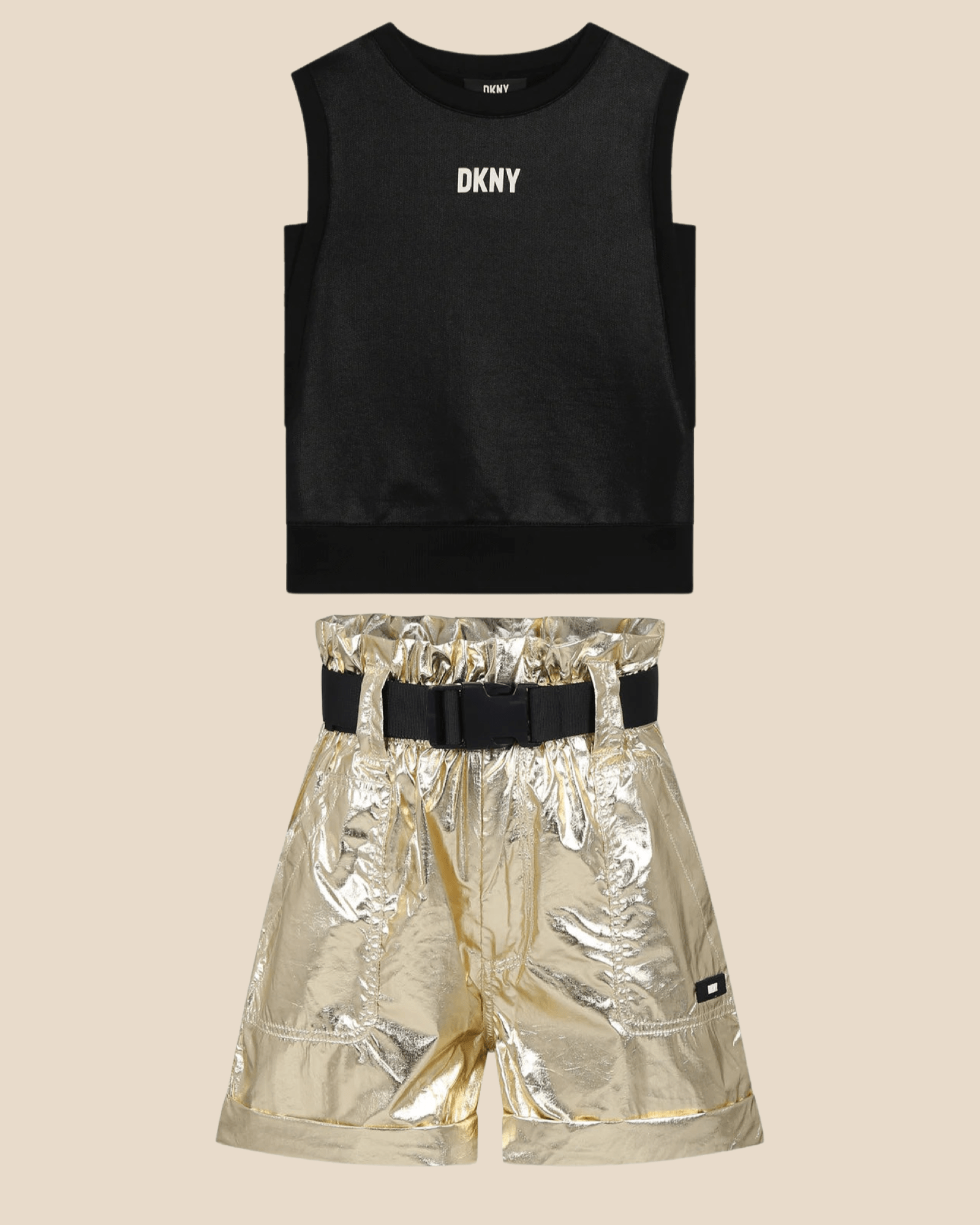 DKNY - Шорти - Gold Paperbag Shorts with Belt - Love|Labels