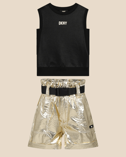 DKNY - Шорти - Gold Paperbag Shorts with Belt - Love|Labels