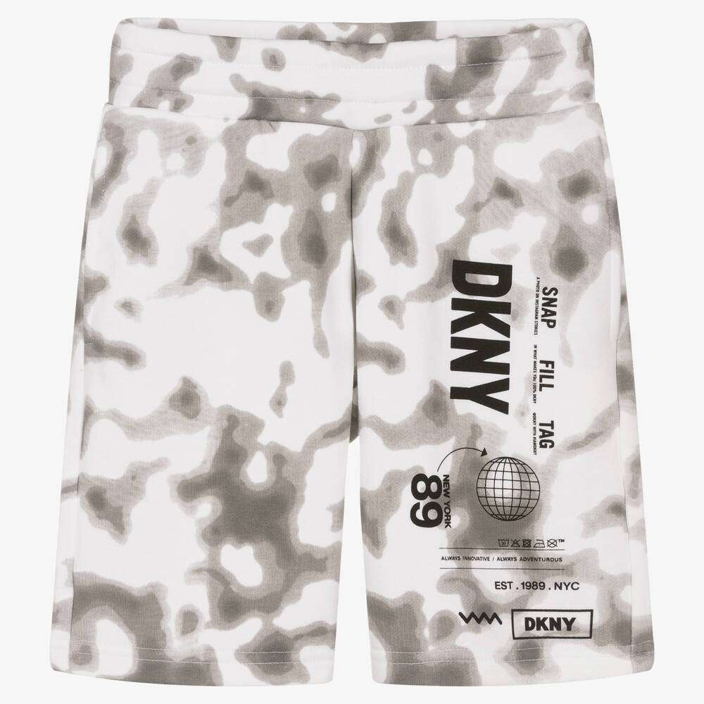 DKNY - Шорти - Grey & White Cotton Cloud Print Shorts - Love|Labels