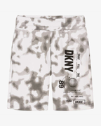 Grey & White Cotton Cloud Print Shorts