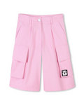 Pink Cotton Linen Bermuda