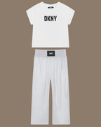 DKNY - Панталони - Silver Plissé Logo Trousers - Love|Labels