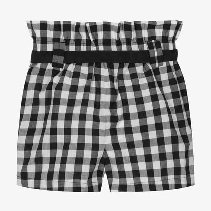 Black Gingham Shorts