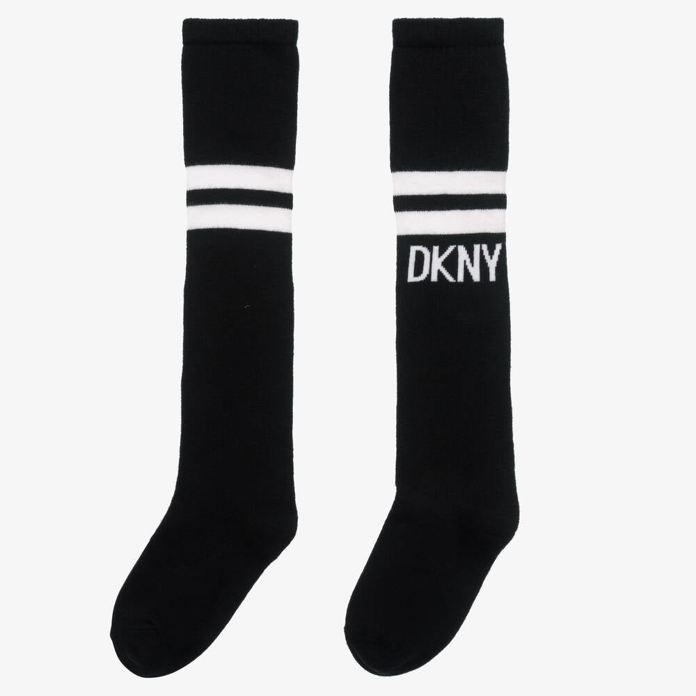 Black Knee High Cotton Socks