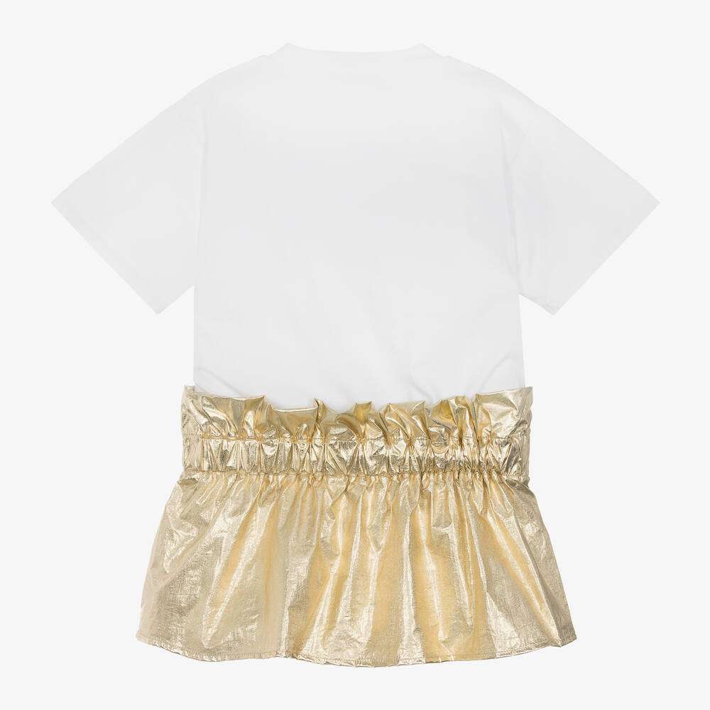 DKNY - Рокли - White & Gold Cotton Dress - Love|Labels
