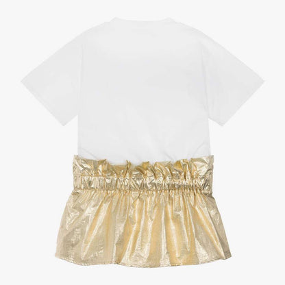 DKNY - Рокли - White & Gold Cotton Dress - Love|Labels