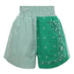 Green Bicolor Bandana Shorts