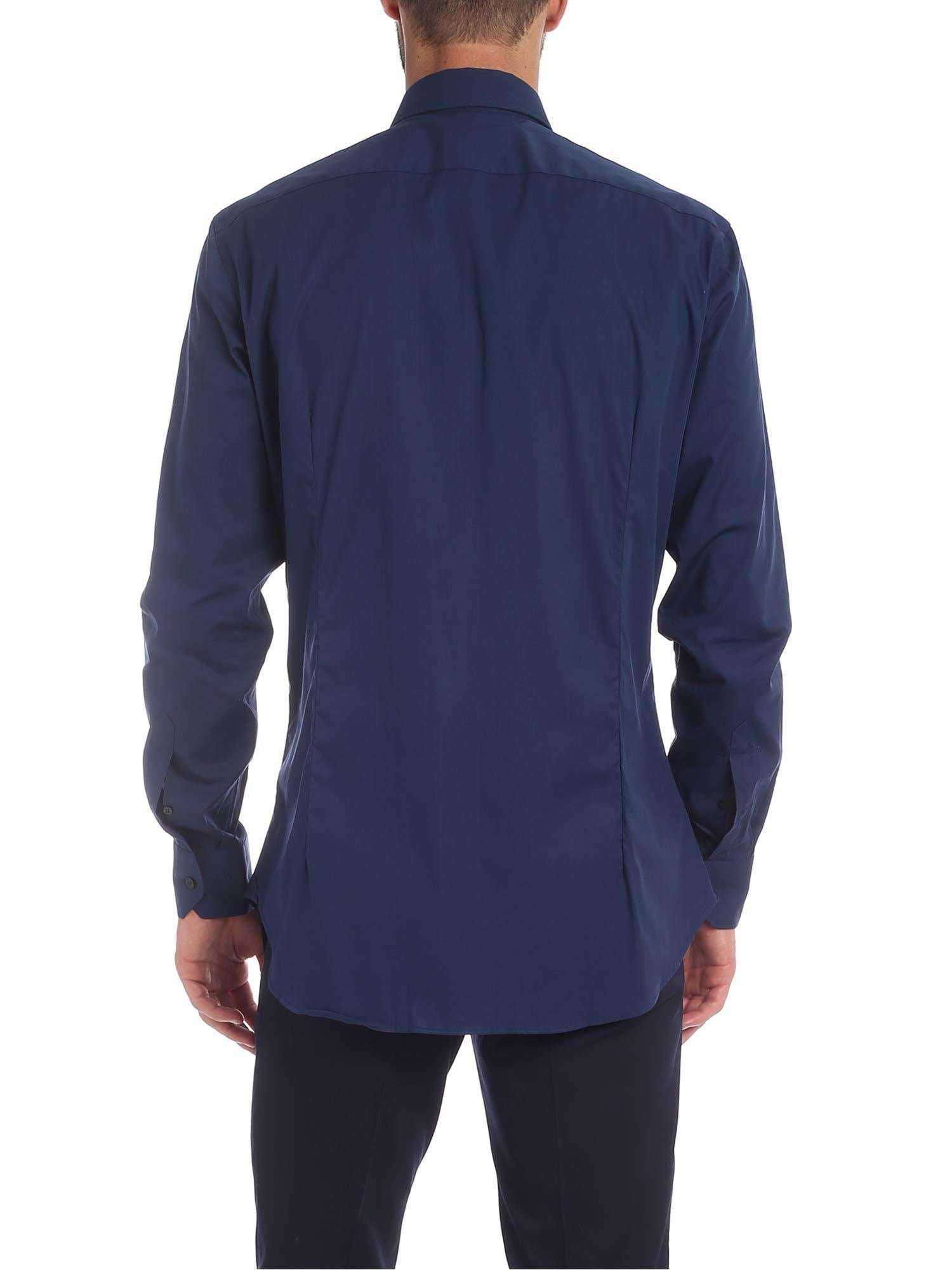 ETRO - Ризи - Navy Buttoned Uomo Shirt - Love|Labels