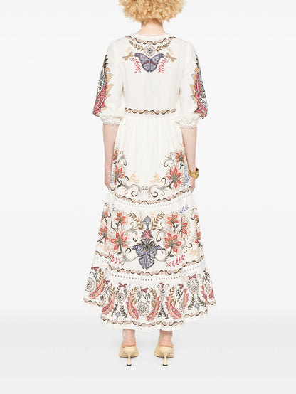 Farm Rio - Рокли - Off - White Boho Maxi Dress - Love|Labels